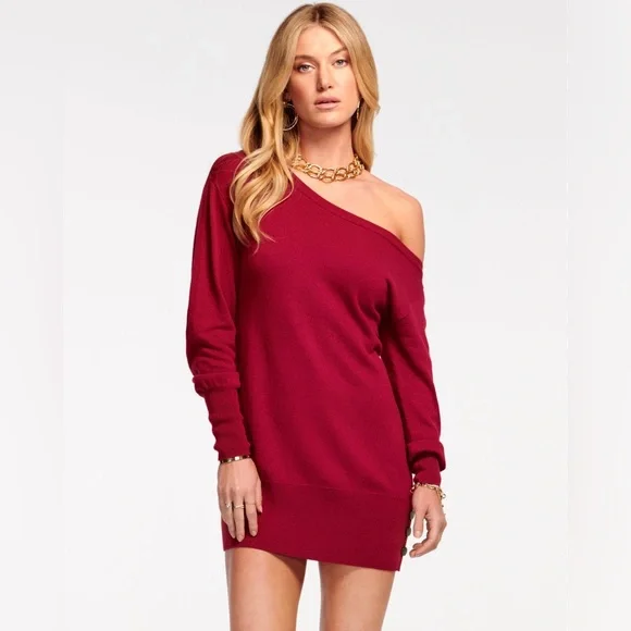 RAMY BROOK Kourtney Off-The-Shoulder Sweater Dress in Black - Picture 12 of 16